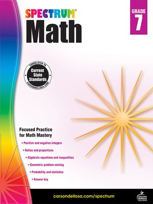 cover image of Spectrum Math Workbook, Grade 7